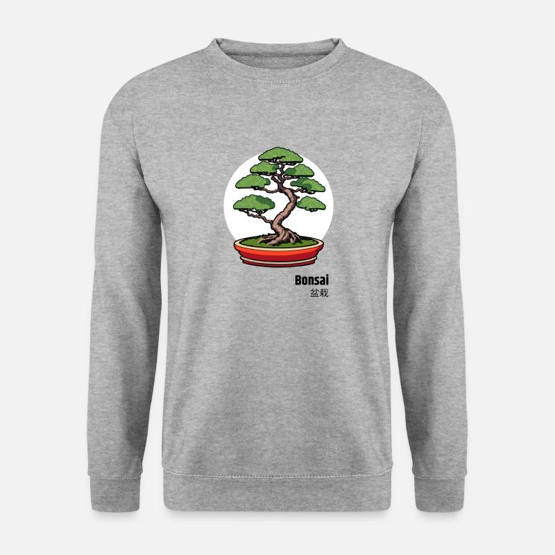 Bonsai Japan Baum - Unisex Pullover - Weißgrau meliert