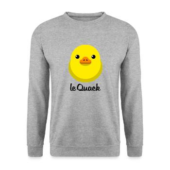 Chick Yellow le Quack for light surfaces - Unisex Sweatshirt - salt & pepper - Front - Alina (178cm) & Michal (187cm)