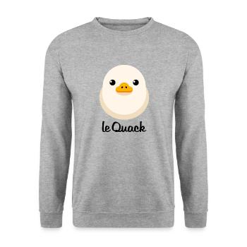 Küken Hell le Quack für helle Untergründe - Unisex Pullover - Weißgrau meliert - Vorne - Alina (178cm) & Michal (187cm)