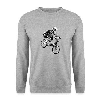 bmx - Sweat-shirt Unisexe - gris chiné - Devant - Alina (178cm) & Michal (187cm)