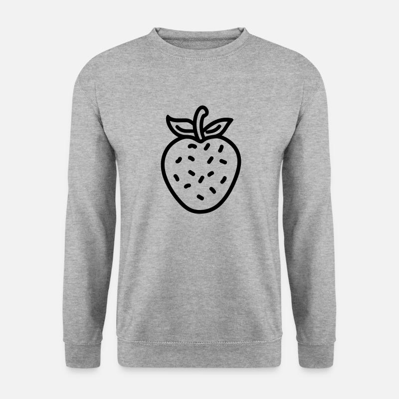 Erdbeere - Unisex Pullover - Weißgrau meliert