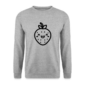 strawberry - Unisex Sweatshirt - salt & pepper - Front - Alina (178cm) & Michal (187cm)