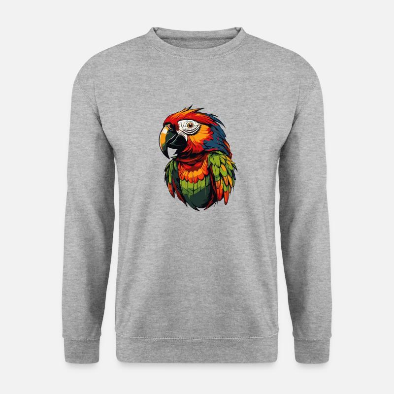 papagei - Unisex Pullover - Weißgrau meliert