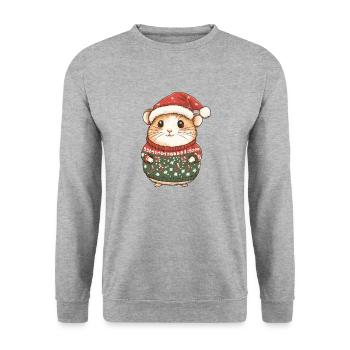 Hamster Christmas - Unisex Sweatshirt - salt & pepper - Front - Alina (178cm) & Michal (187cm)