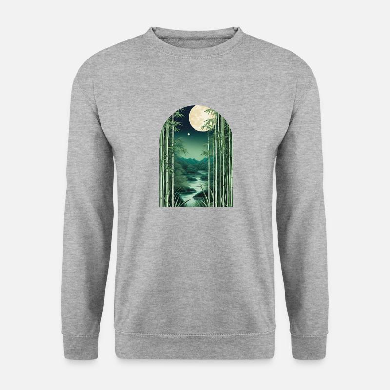 Bambuswald - Unisex Pullover - Weißgrau meliert