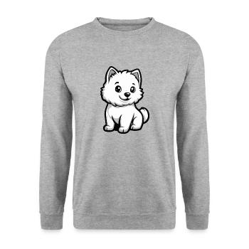 Samoyed Dog Comic Cute - Unisex Sweatshirt - salt & pepper - Front - Alina (178cm) & Michal (187cm)