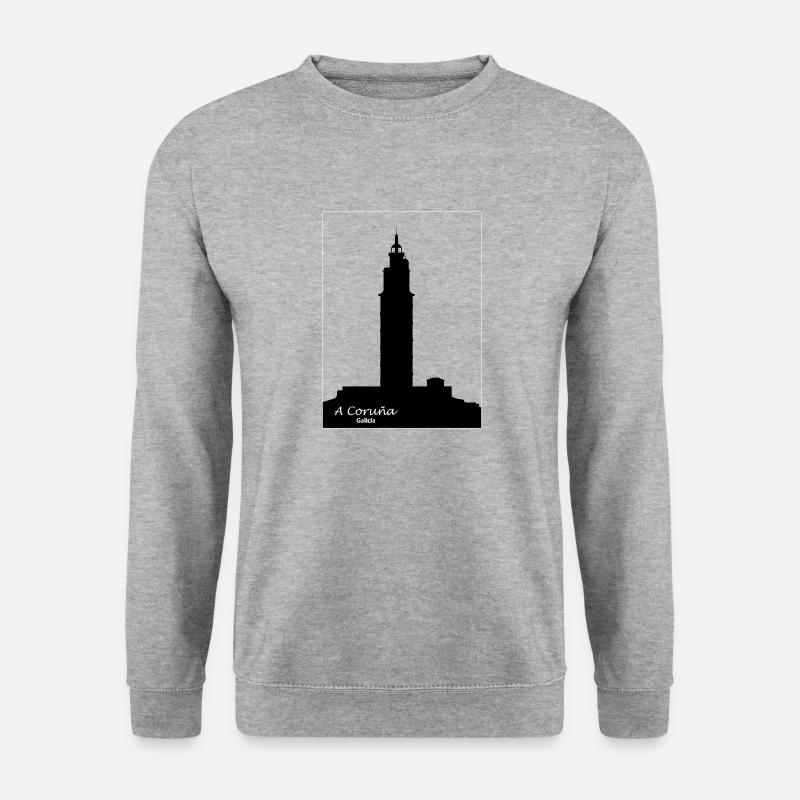 Tower of Hercules in A Coruna, Galicia, Spain - Unisex Pullover - Weißgrau meliert