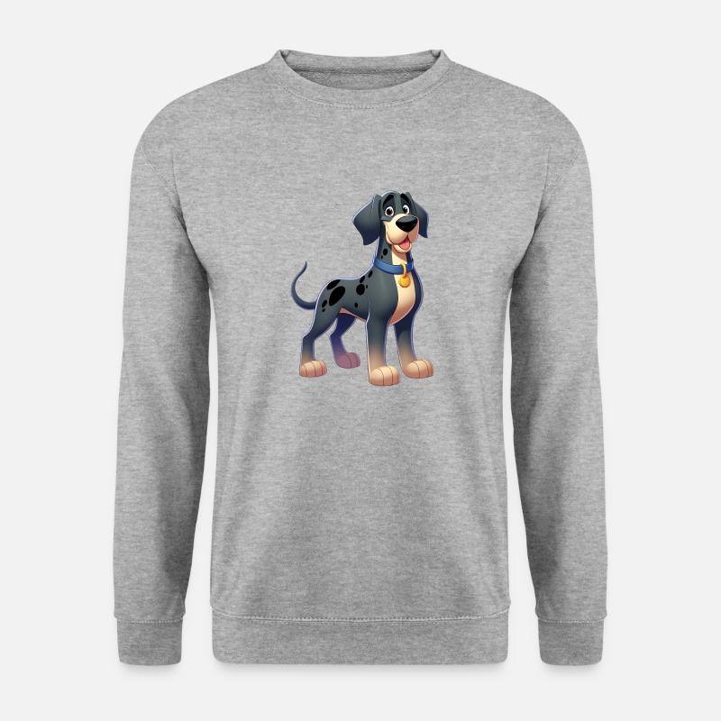 Deutsche Dogge 3 - Unisex Pullover - Weißgrau meliert