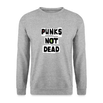 PUNKS NOT DEAD Skater Punk Punks Oi - Sweat-shirt Unisexe - gris chiné - Devant - Alina (178cm) & Michal (187cm)