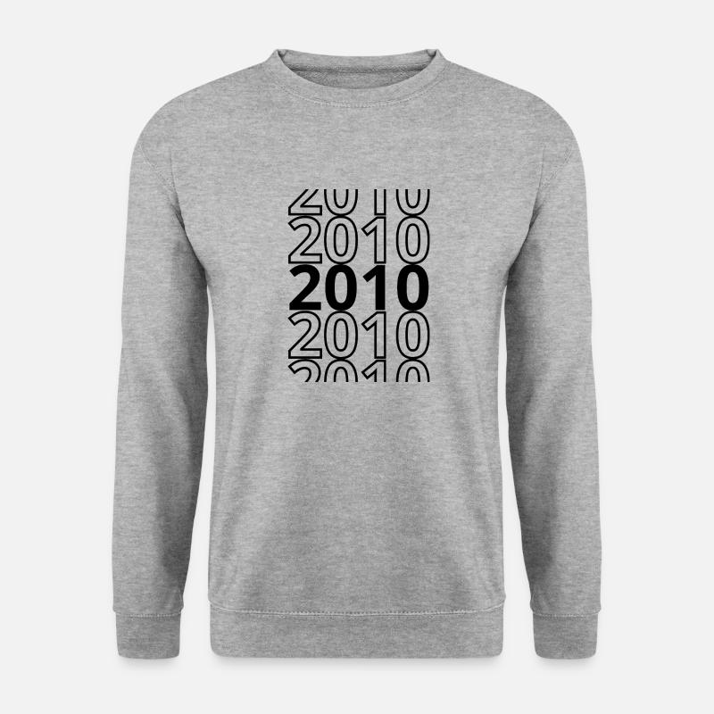 2010 2010 2010 - Unisex Pullover - Weißgrau meliert
