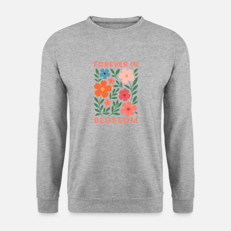 FOREVER IN BLOSSOM - Unisex Pullover - Weißgrau meliert