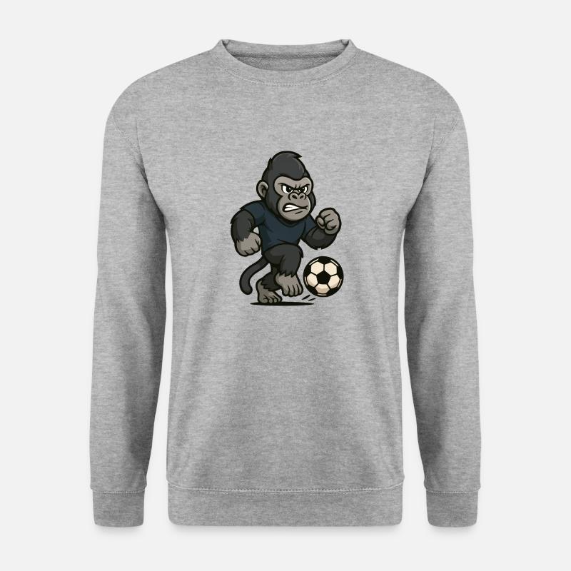 gorilla fussball - Unisex Pullover - Weißgrau meliert