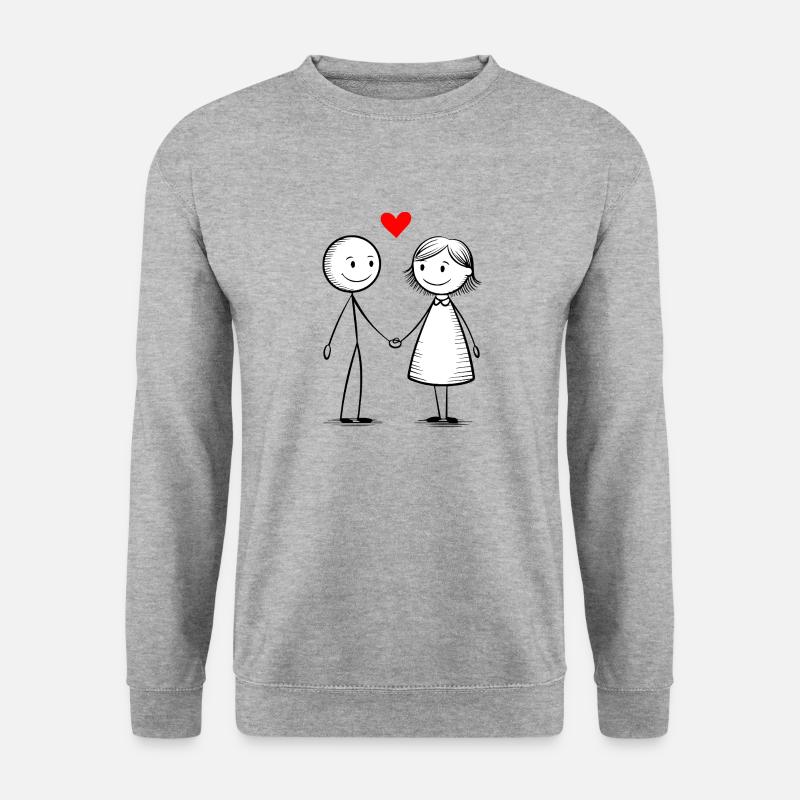Verliebtes Paar - Unisex Pullover - Weißgrau meliert