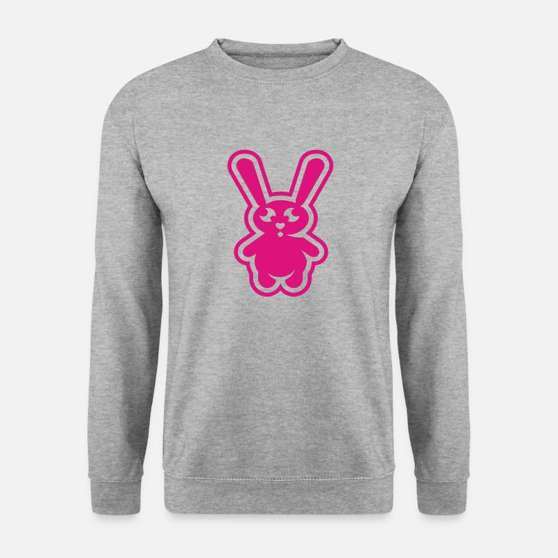 cool_rabbit_inv - Unisex Pullover - Weißgrau meliert