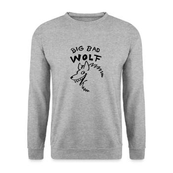 Grand méchant loup - Sweat-shirt Unisexe - gris chiné - Devant - Alina (178cm) & Michal (187cm)