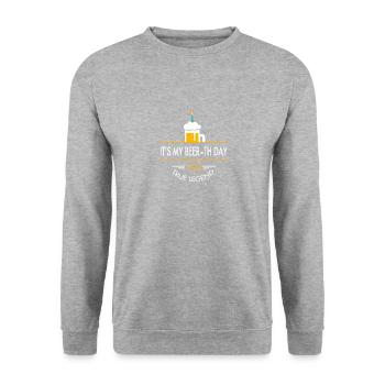 It s My Beer th Day 1963 Wahre Legende - Unisex Pullover - Weißgrau meliert - Vorne - Alina (178cm) & Michal (187cm)