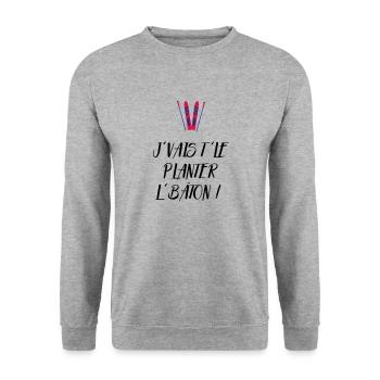 J'vais t'le planter l'bâton ! Bronzés font du ski - Sweat-shirt Unisexe - gris chiné - Devant - Alina (178cm) & Michal (187cm)