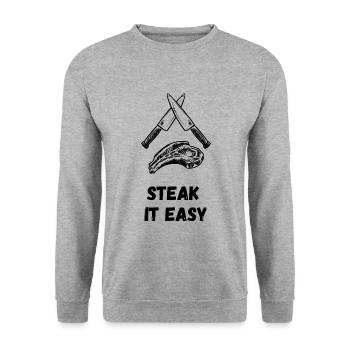 Steak for real grillers - Unisex Sweatshirt - salt & pepper - Front - Alina (178cm) & Michal (187cm)