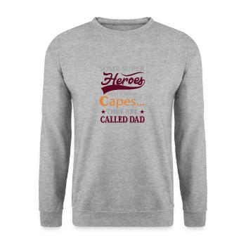 Super Hero called Dad - Unisex Pullover - Weißgrau meliert - Vorne - Alina (178cm) & Michal (187cm)