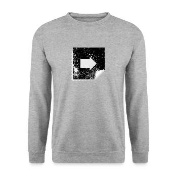 Sticker Pfeil - Unisex Pullover - Weißgrau meliert - Vorne - Alina (178cm) & Michal (187cm)