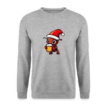 Ant Beer Xmas Christmas - Unisex Sweatshirt - salt & pepper - Front - Alina (178cm) & Michal (187cm)