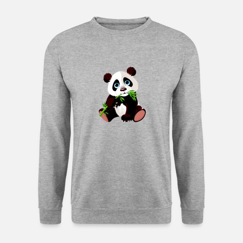 panda - Unisex Pullover - Weißgrau meliert