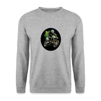 Éclaboussures de motocross - Sweat-shirt Unisexe - gris chiné - Devant - Alina (178cm) & Michal (187cm)