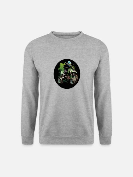 Motorcross Splatter - Unisex Pullover - Weißgrau meliert