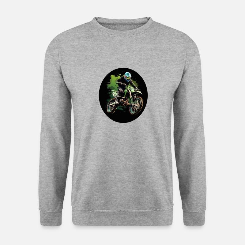 Motorcross Splatter - Unisex Pullover - Weißgrau meliert