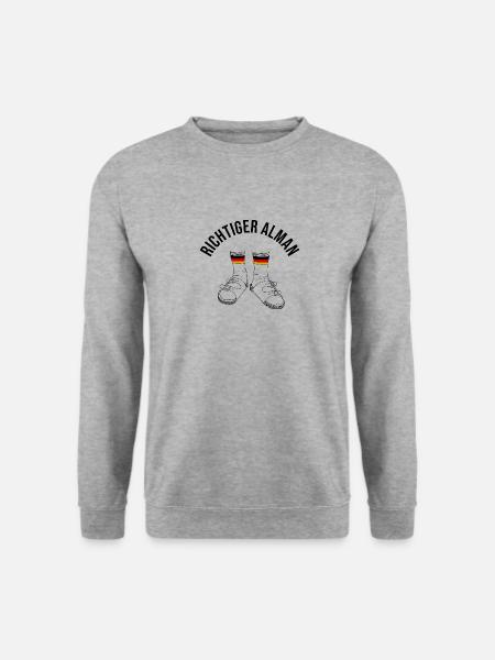 Richtiger Alman - Unisex Pullover - Weißgrau meliert