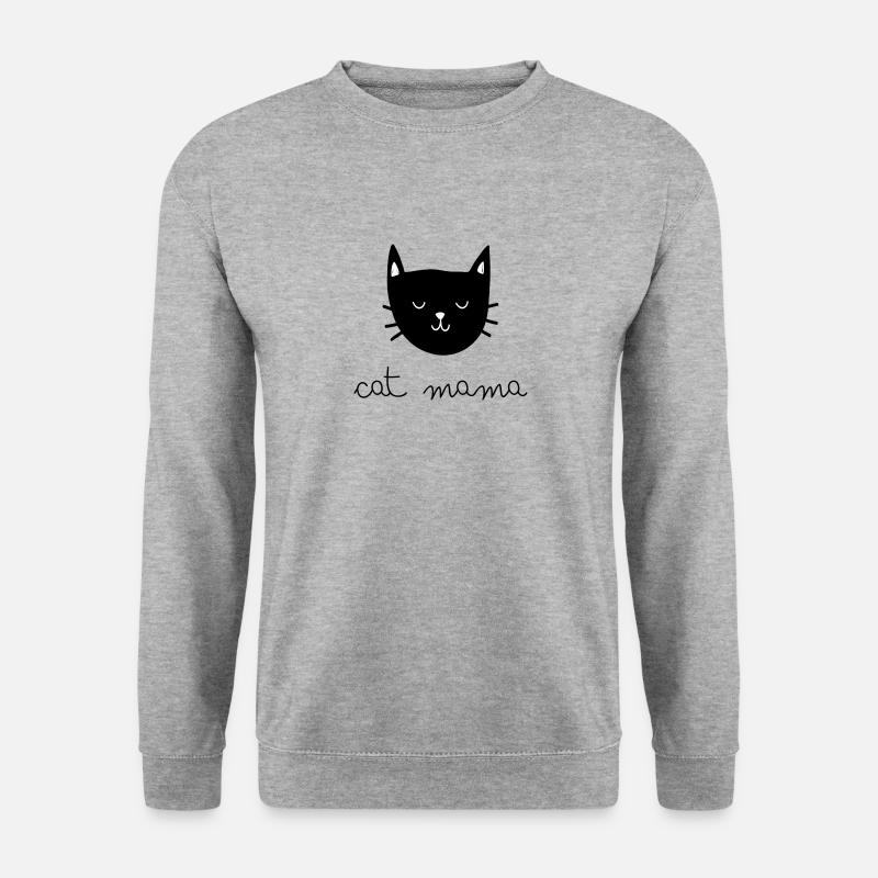 Katzenmama - Unisex Pullover - Weißgrau meliert