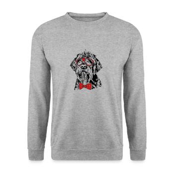KORTHALS GRIFFON Lunettes Fly Dogs Chien - Sweat-shirt Unisexe - gris chiné - Devant - Alina (178cm) & Michal (187cm)
