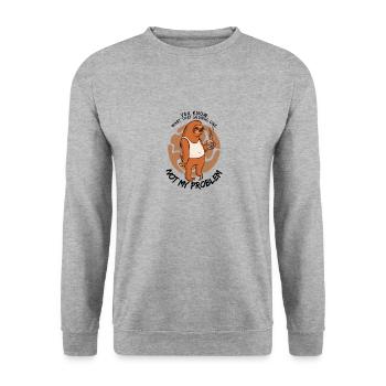Not My Problem Sarcastic Sloth Saying - Unisex Sweatshirt - salt & pepper - Front - Alina (178cm) & Michal (187cm)