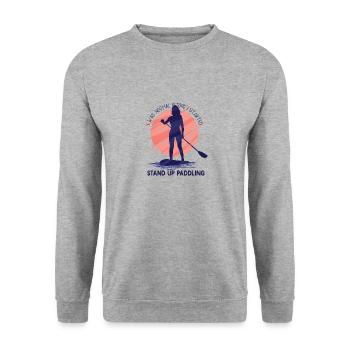 J’étais normal avant de commencer à pagayer debout - Sweat-shirt Unisexe - gris chiné - Devant - Alina (178cm) & Michal (187cm)