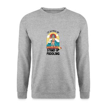 Je préfère être debout pagayer - Sweat-shirt Unisexe - gris chiné - Devant - Alina (178cm) & Michal (187cm)