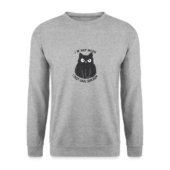 I Just Love Sarcasm Cat - Unisex Sweatshirt - salt & pepper - Front - Alina (178cm) & Michal (187cm)