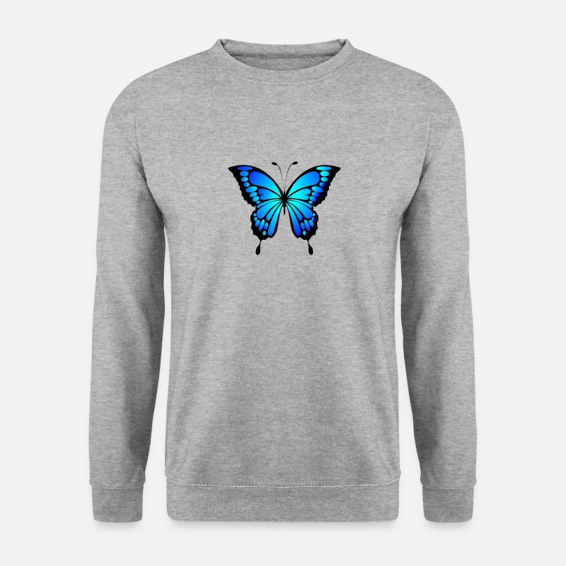 Schmetterling - Unisex Pullover - Weißgrau meliert