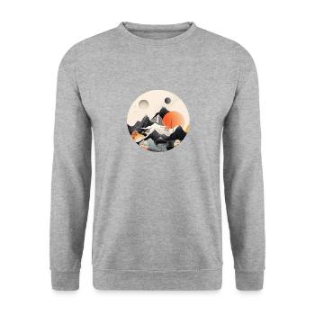 Crépuscule cerise - Sweat-shirt Unisexe - gris chiné - Devant - Alina (178cm) & Michal (187cm)