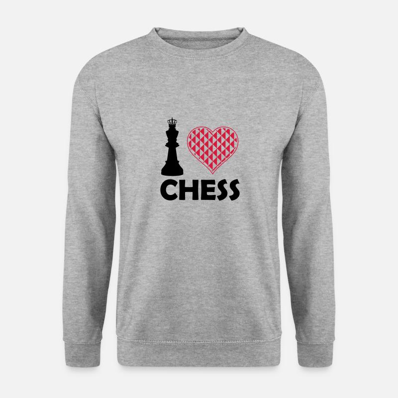 j'aime les échecs - Sweat-shirt Unisexe - gris chiné