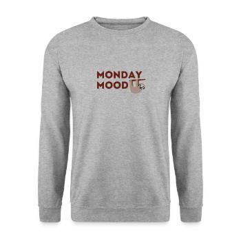 Monday Mood Design | funny motif with sloth - Unisex Sweatshirt - salt & pepper - Front - Alina (178cm) & Michal (187cm)
