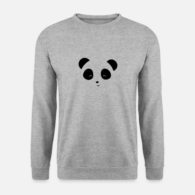 Pandabär - Unisex Pullover - Weißgrau meliert