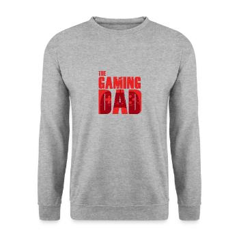 The Gaming Dad Papa Gamer Father's Day Father Gift - Unisex Sweatshirt - salt & pepper - Front - Alina (178cm) & Michal (187cm)