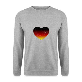 Allemagne Flagge Herz - Sweat-shirt Unisexe - gris chiné - Devant - Alina (178cm) & Michal (187cm)