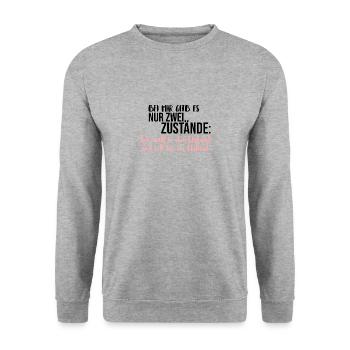 Urlaub lustiger Spruch - Unisex Pullover - Weißgrau meliert - Vorne - Alina (178cm) & Michal (187cm)