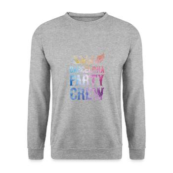 Dicton de l’équipe de fête de Barcelone - Sweat-shirt Unisexe - gris chiné - Devant - Alina (178cm) & Michal (187cm)