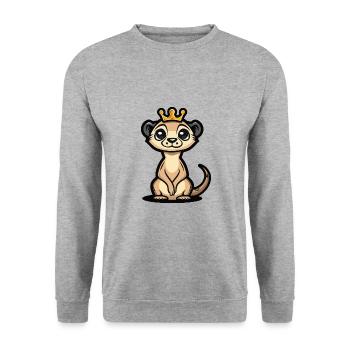 Couronne de bande dessinée suricate - Sweat-shirt Unisexe - gris chiné - Devant - Alina (178cm) & Michal (187cm)