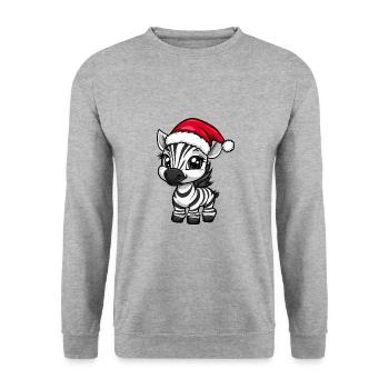 Zebra Weihnachten Christmas - Unisex Sweatshirt - salt & pepper - Front - Alina (178cm) & Michal (187cm)
