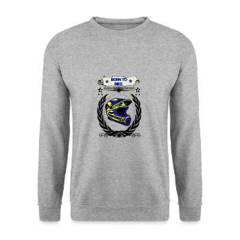 biker - Unisex Sweatshirt - salt & pepper - Front - Alina (178cm) & Michal (187cm)