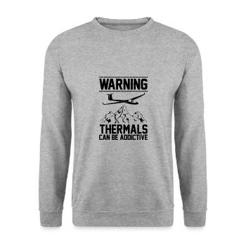 Mouches thermiques | Cadeaux planeurs planeurs - Sweat-shirt Unisexe - gris chiné - Devant - Alina (178cm) & Michal (187cm)