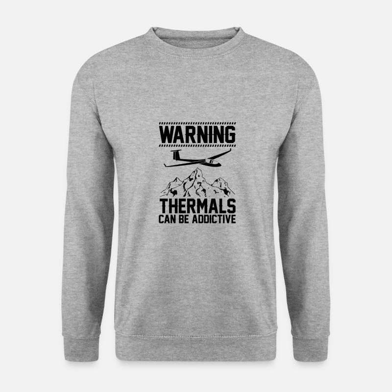 Thermikfliegen | Segelflug Segelflieger Geschenke - Unisex Pullover - Weißgrau meliert